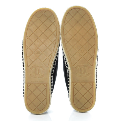 Chanel Velvet Logo Espadrilles 38 Black 7 of 12