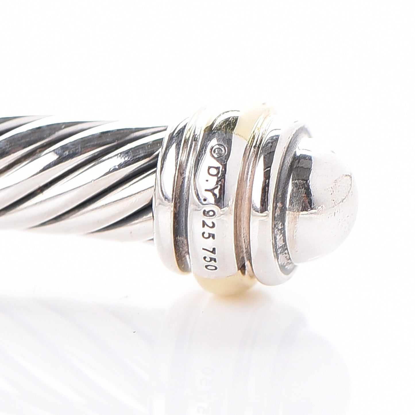 Sterling Silver 18K Yellow Gold 4mm Cable Classics Bracelet