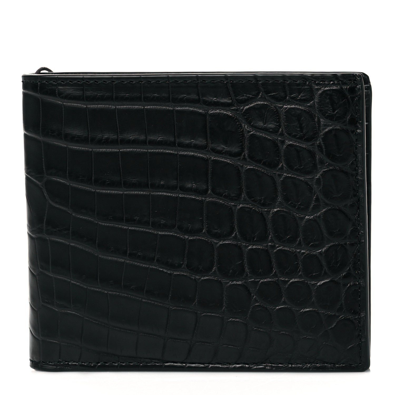 Bottega Veneta Crocodile Bi-Fold Wallet Black 1 of 7