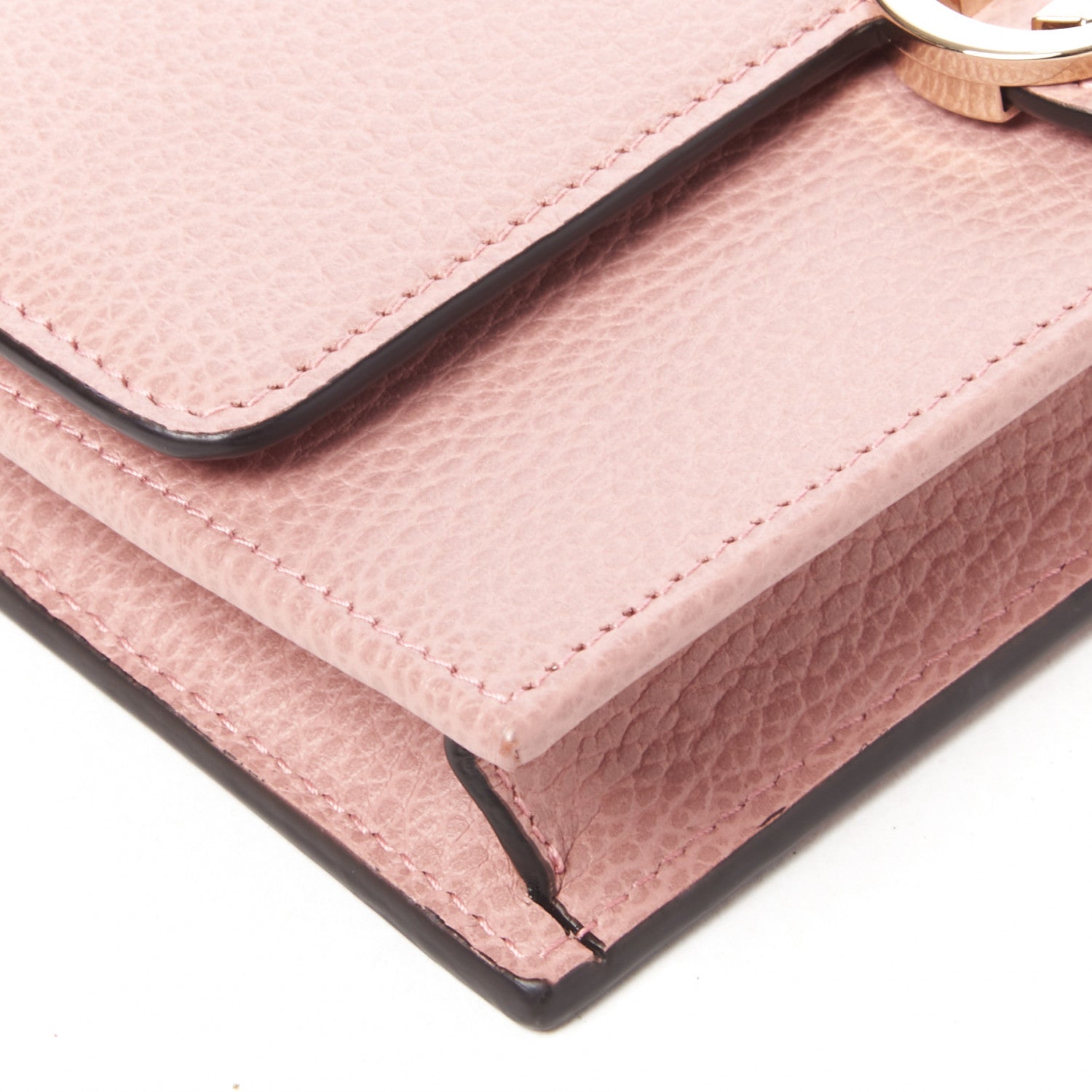 Gucci Dollar Calfskin Interlocking G Chain Wallet Soft Pink 5 of 7