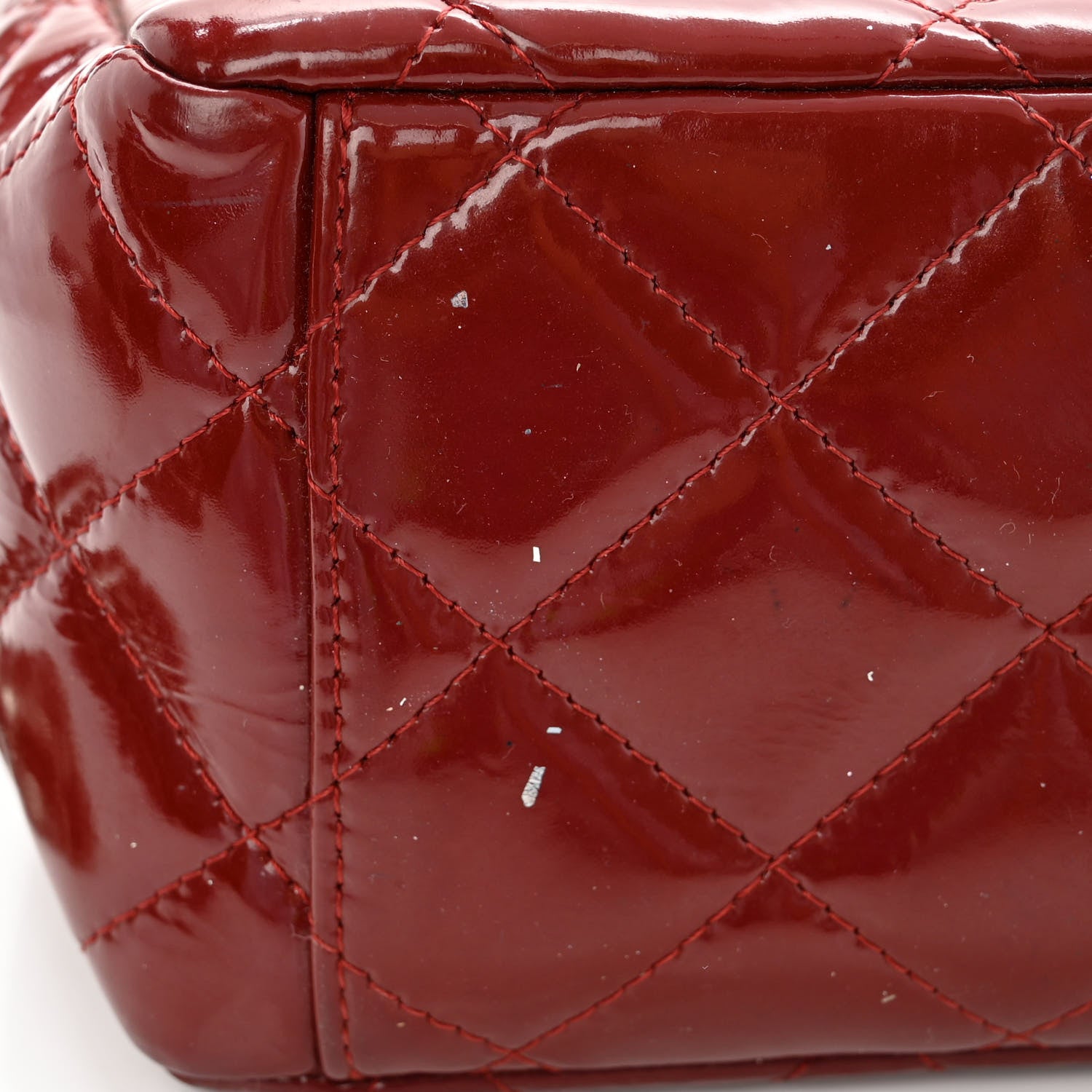 Chanel Patent Quilted Maxi Double Flap Red 13 of 19