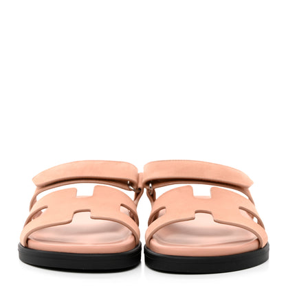 Hermes Suede Goatskin Womens Chypre Sandals 36.5 Nude 2 of 11