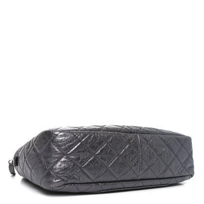 Chanel Metallic Aged Calfskin Quilted Large Reissue Camera Case Dark Silver 7 of 19