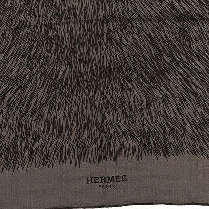 Hermes Cashmere Silk Touchez-Moi Shawl 140 Black Beige 2 of 3