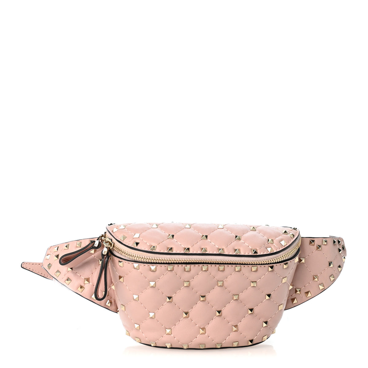 Lambskin Rockstud Spike Belt Bag 85 Water Rose