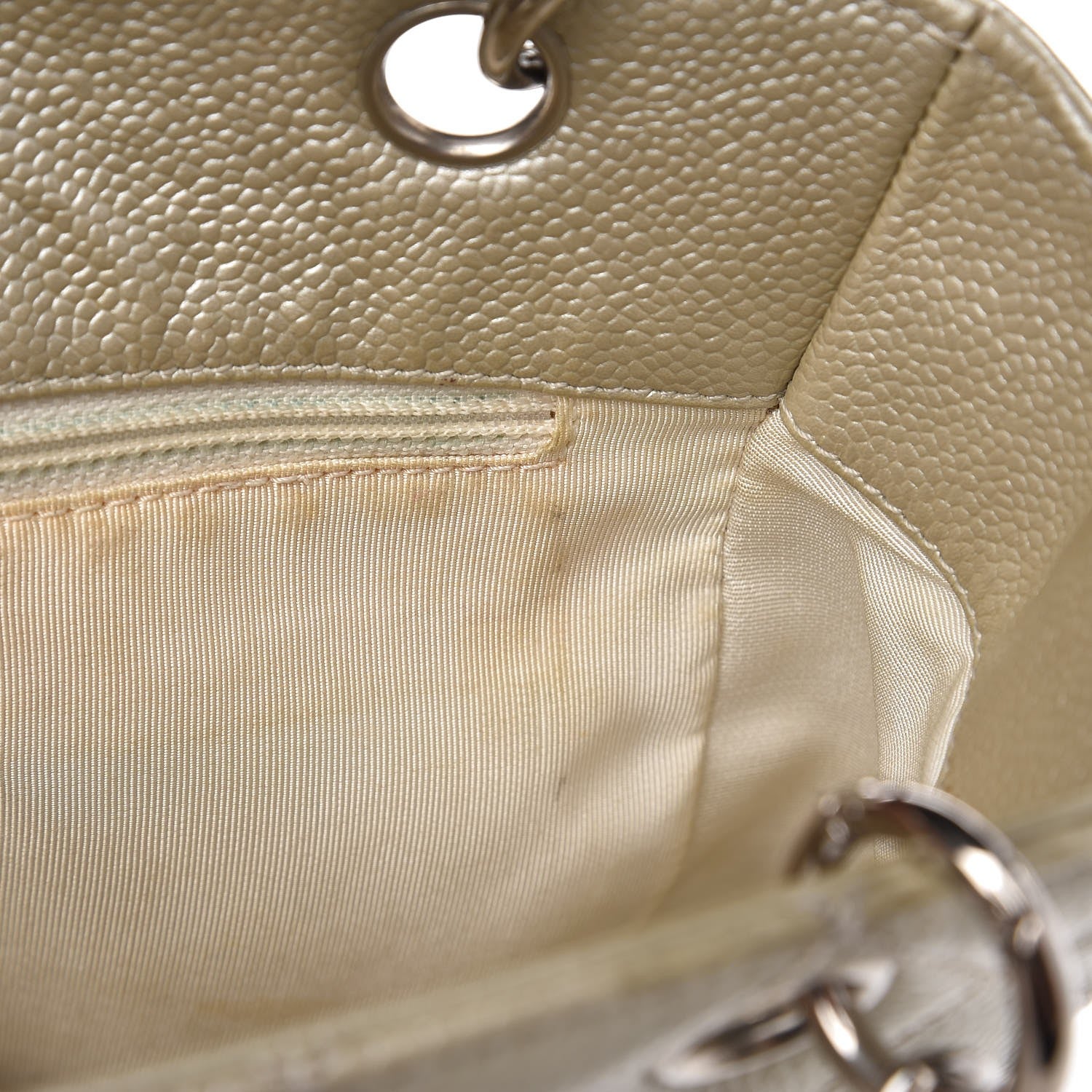 Chanel Metallic Caviar Quilted Petit Shopping Tote PST Pearl 8 of 12