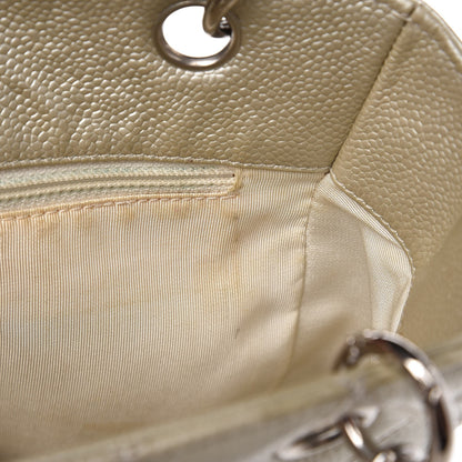 Chanel Metallic Caviar Quilted Petit Shopping Tote PST Pearl 8 of 12