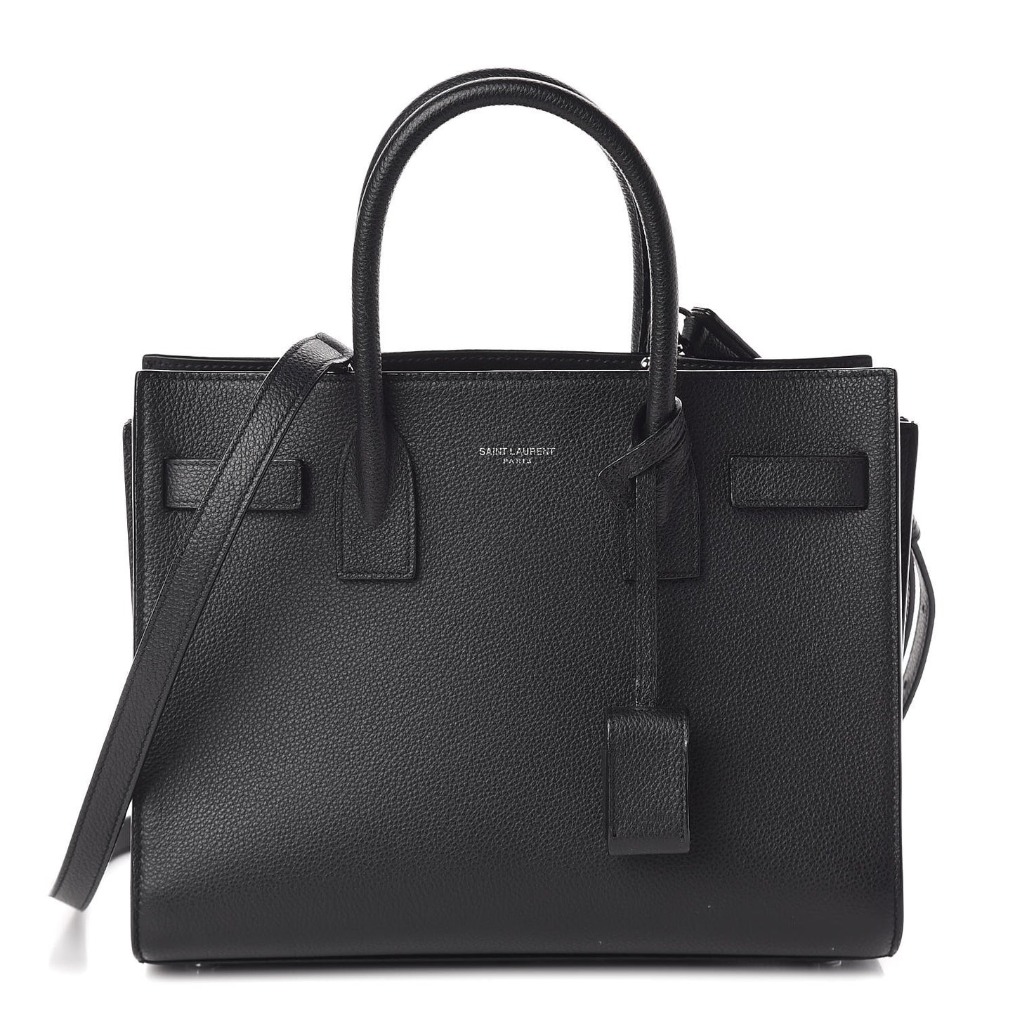 Grained Calfskin Baby Sac De Jour Black