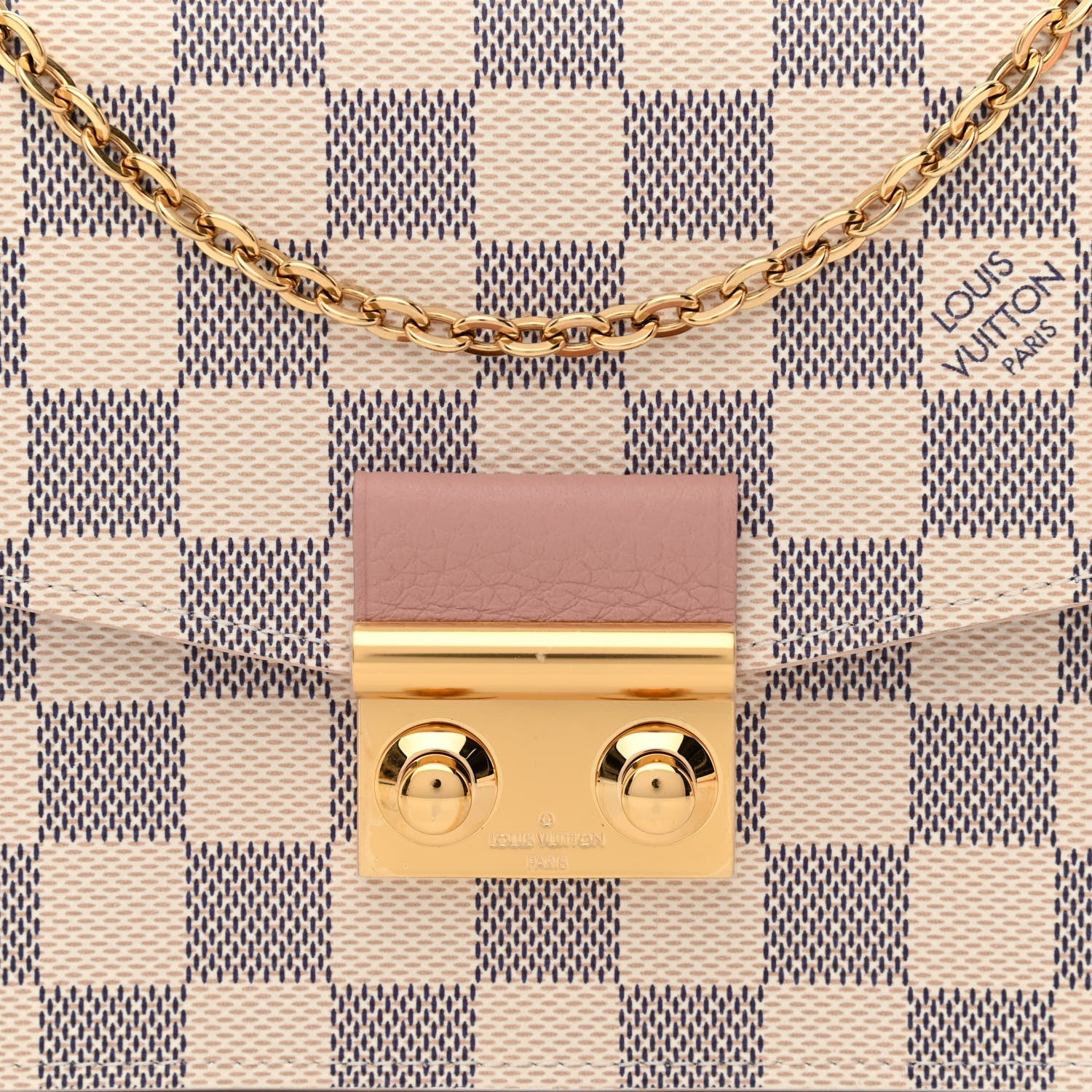 Louis Vuitton Damier Azur Croisette Chain Wallet Rose Ballerine 7 of 10
