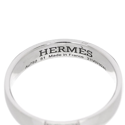 Hermes 18K White Gold Diamond Ever Herakles Wedding Band Ring 51 5.75 4 of 5