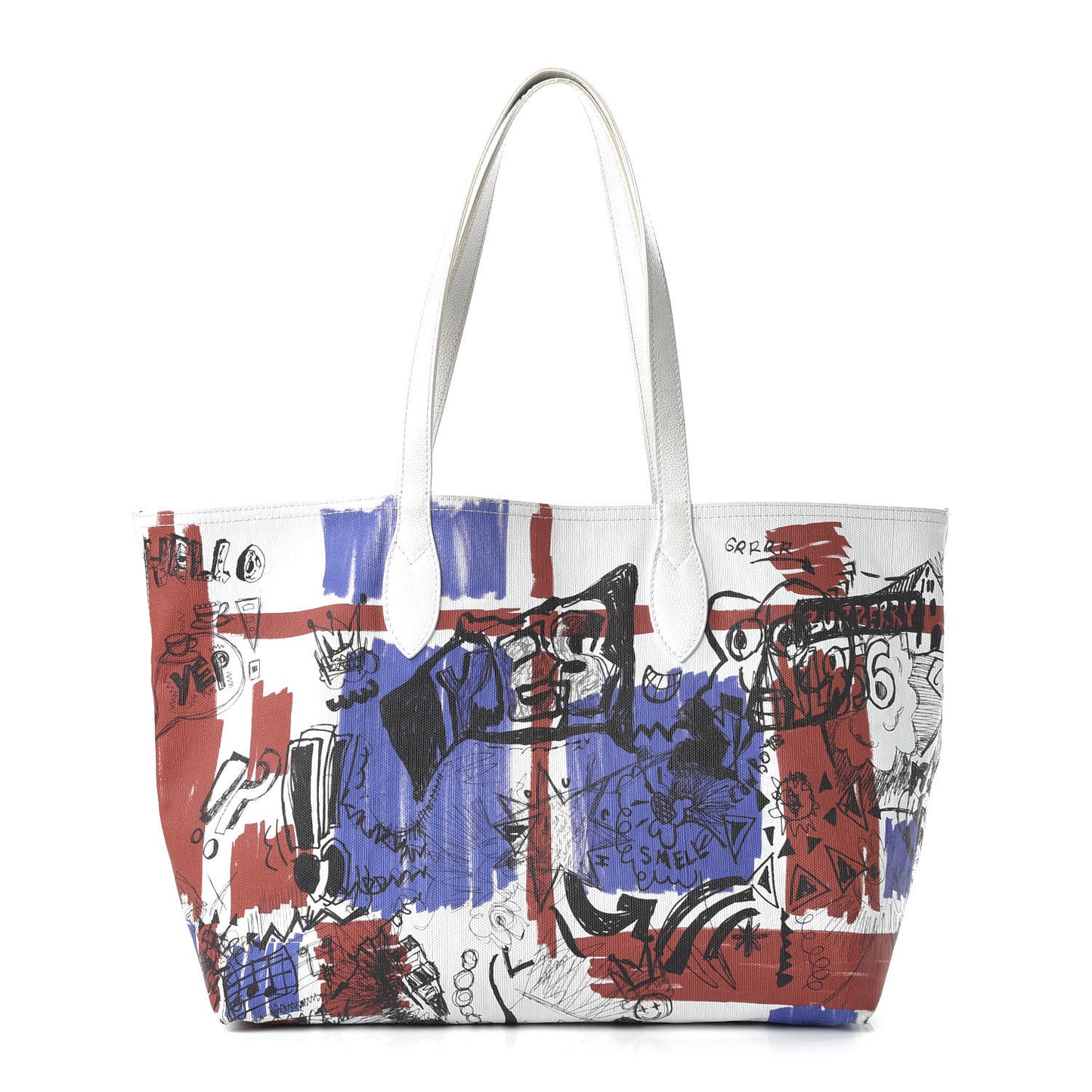 Canvas House Check Union Jack Sketchbook Reversible Doodle Tote Red White Blue