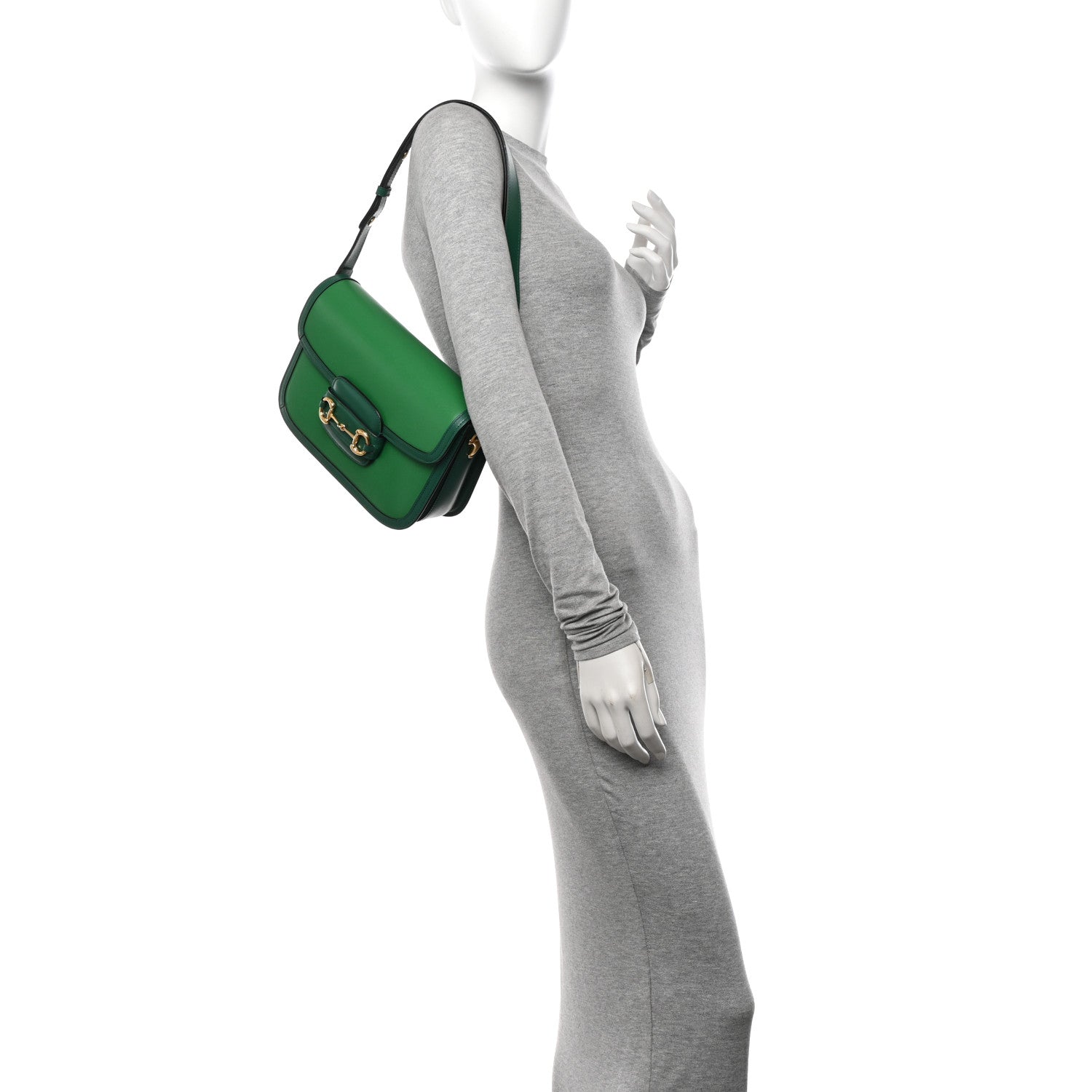 Gucci Azalea Calfskin Horsebit 1955 Shoulder Bag New Shamarock Emerald 2 of 12