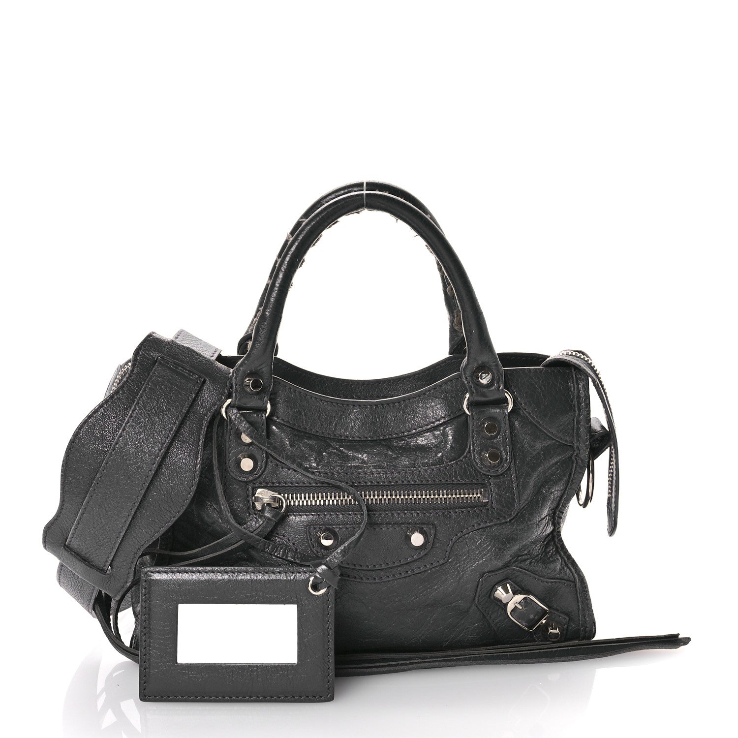 Balenciaga Agneau Classic Silver Hardware Mini City Gris Fossile 3 of 15
