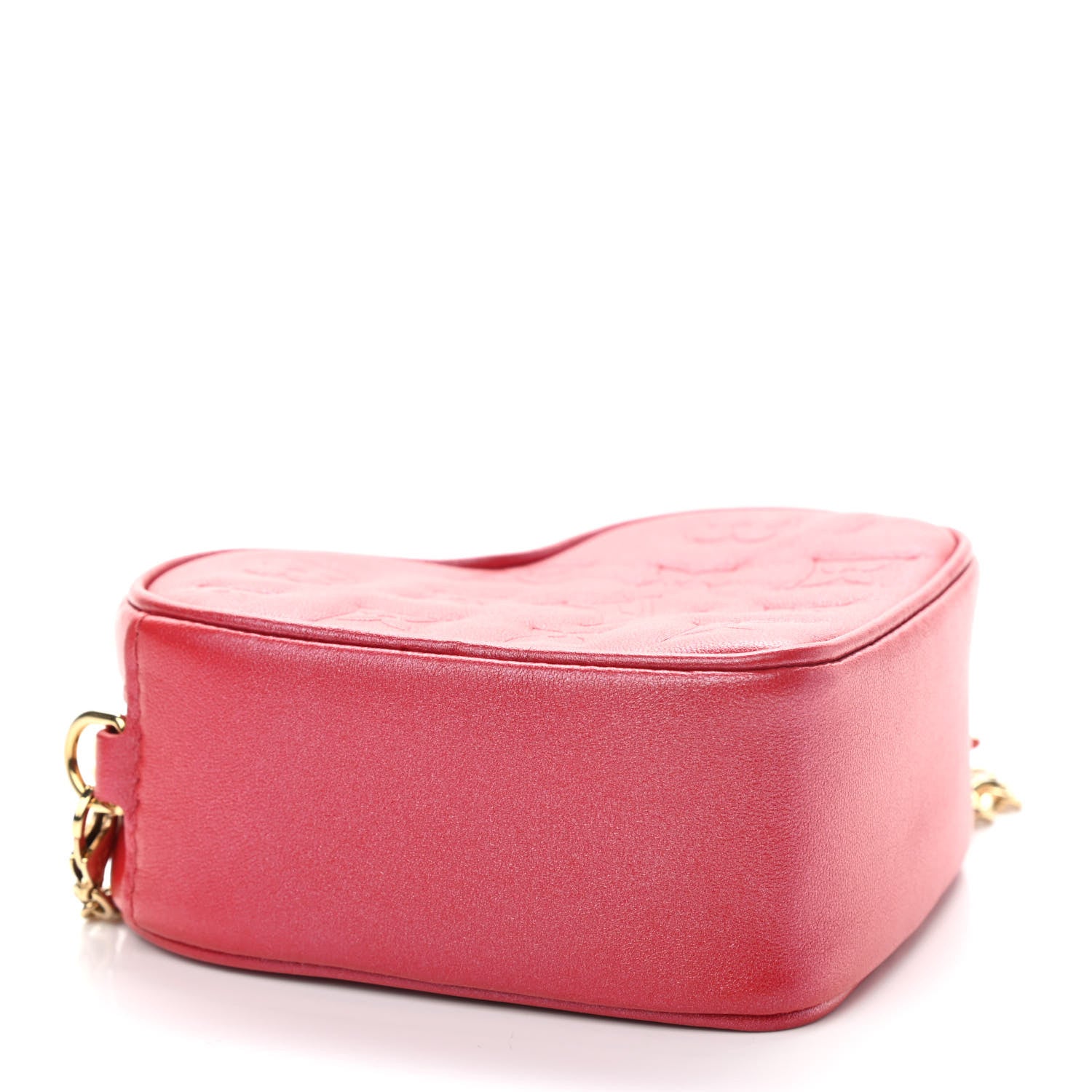 Louis Vuitton Lambskin Embossed Monogram Fall In Love Sac Coeur Heart Chain Bag Lipstick Red 4 of 8
