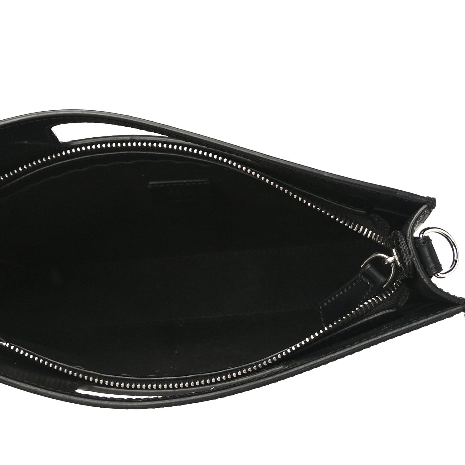 Fendi Vitello King Logo Embossed Mini East West Shopper Black 5 of 11