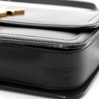 Saint Laurent Box Calfskin Monogram Medium Solferino Satchel Black 12 of 14