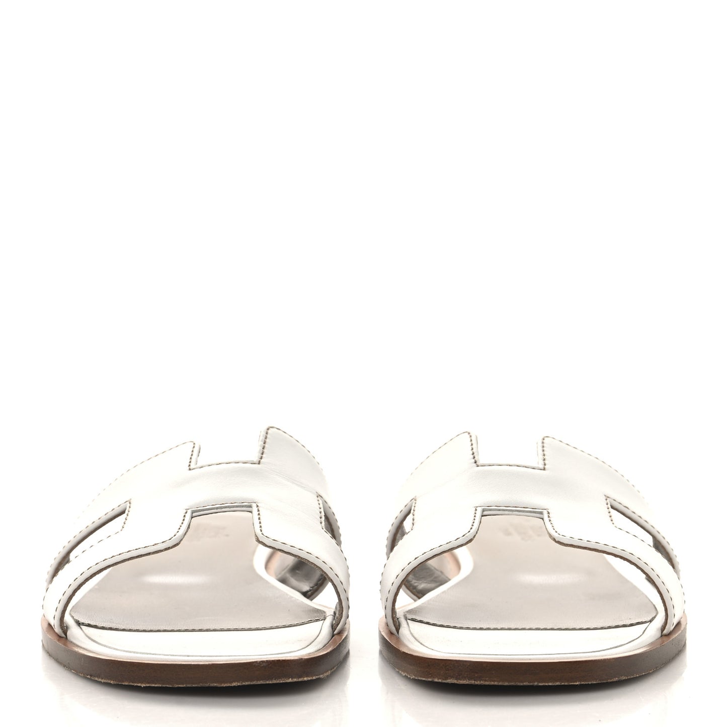 Box Calfskin Oran Sandals 36 White