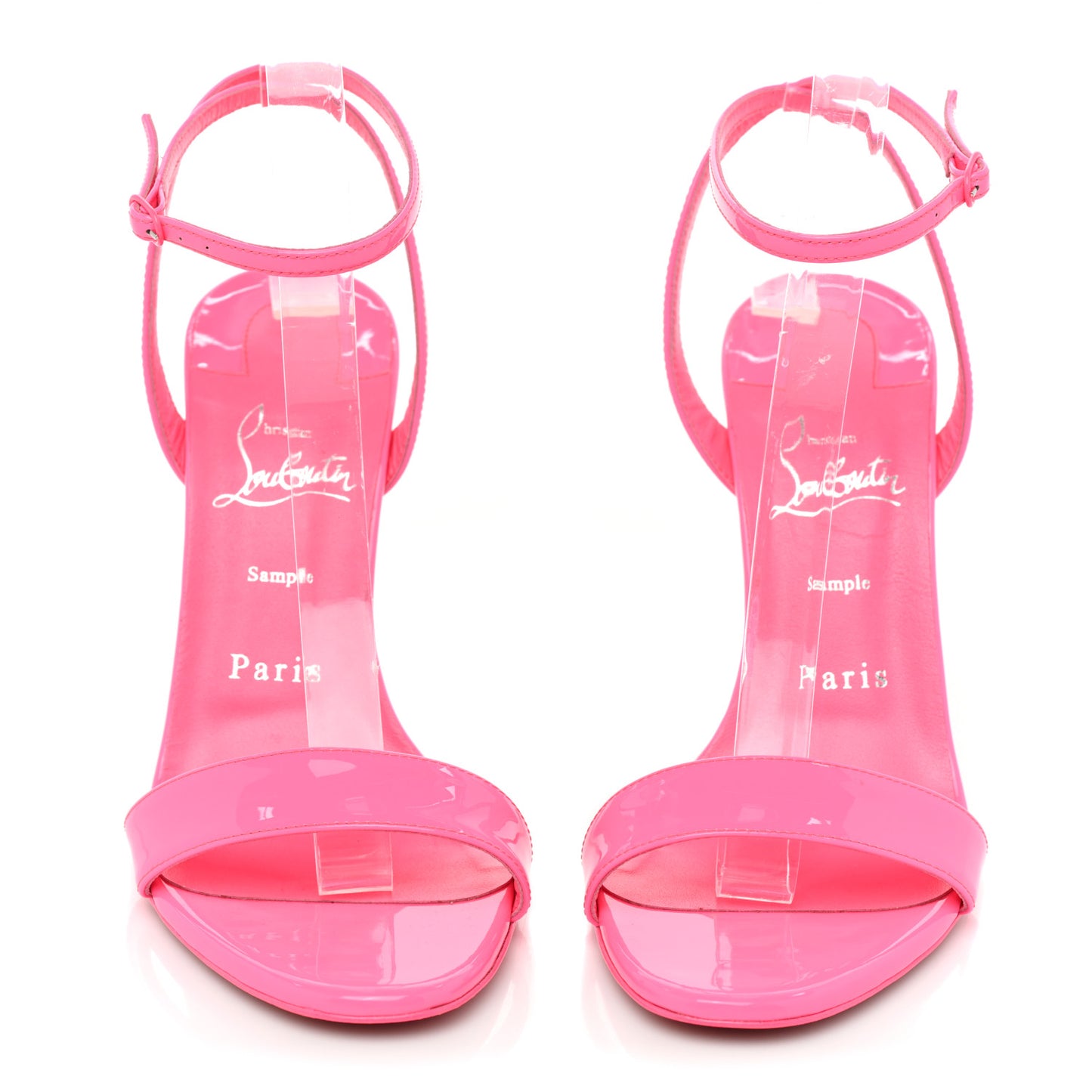 Patent Loubi Queen 100 Strap Sandals 37 Pink