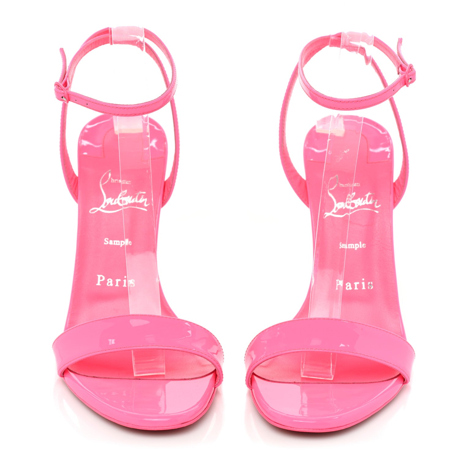 Christian Louboutin Patent Loubi Queen 100 Strap Sandals 37 Pink 2 of 12