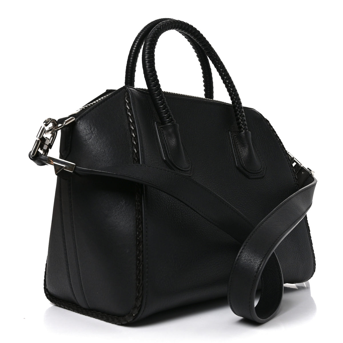 Calfskin Braid Small Antigona Black