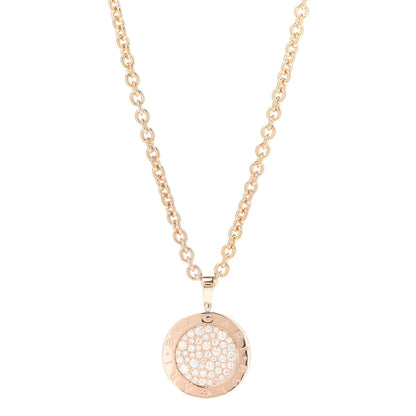 Bulgari 18K Rose Gold Diamond Large BVLGARI BVLGARI Pave Pendant Necklace 1 of 4