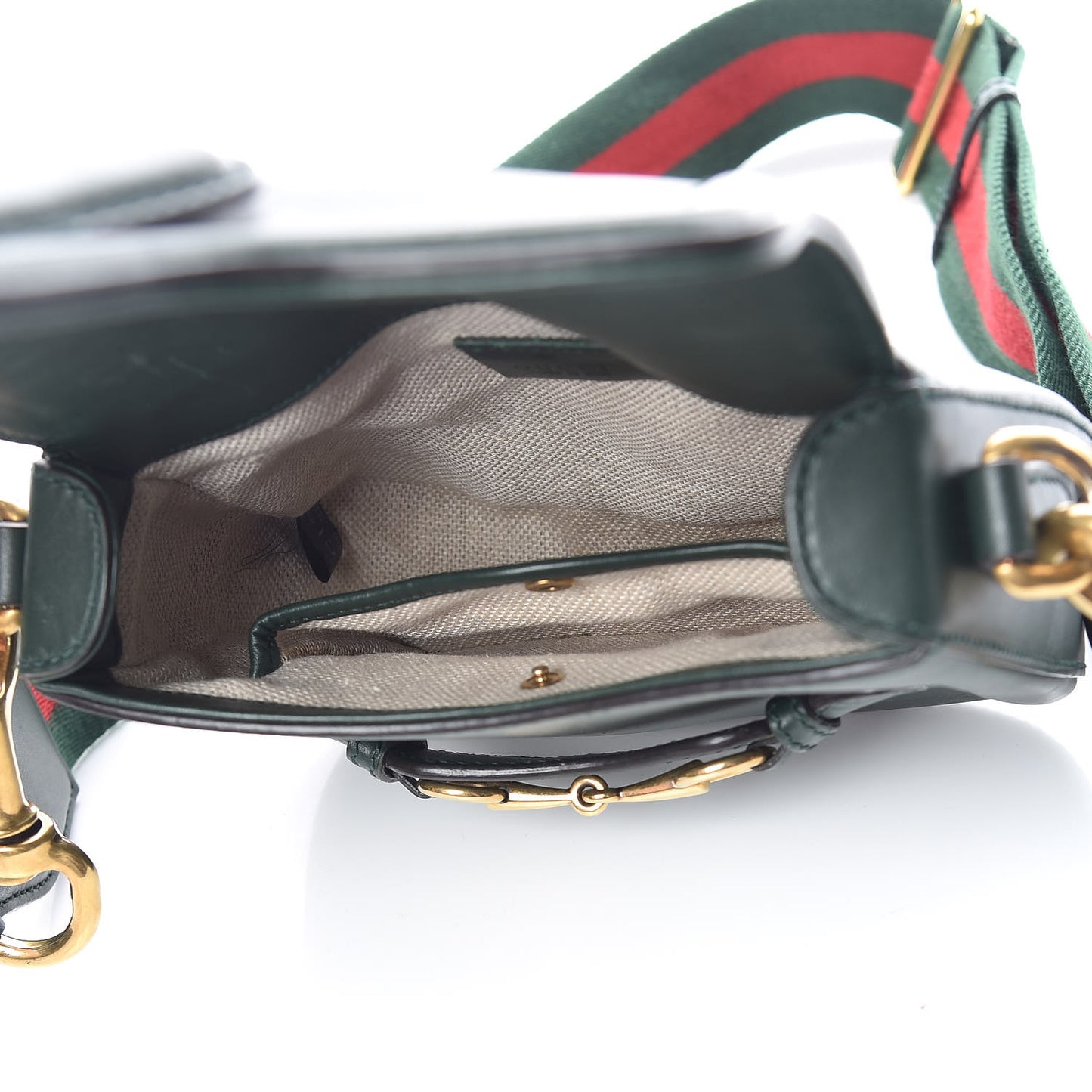 Calfskin Small Lady Web Shoulder Bag Green