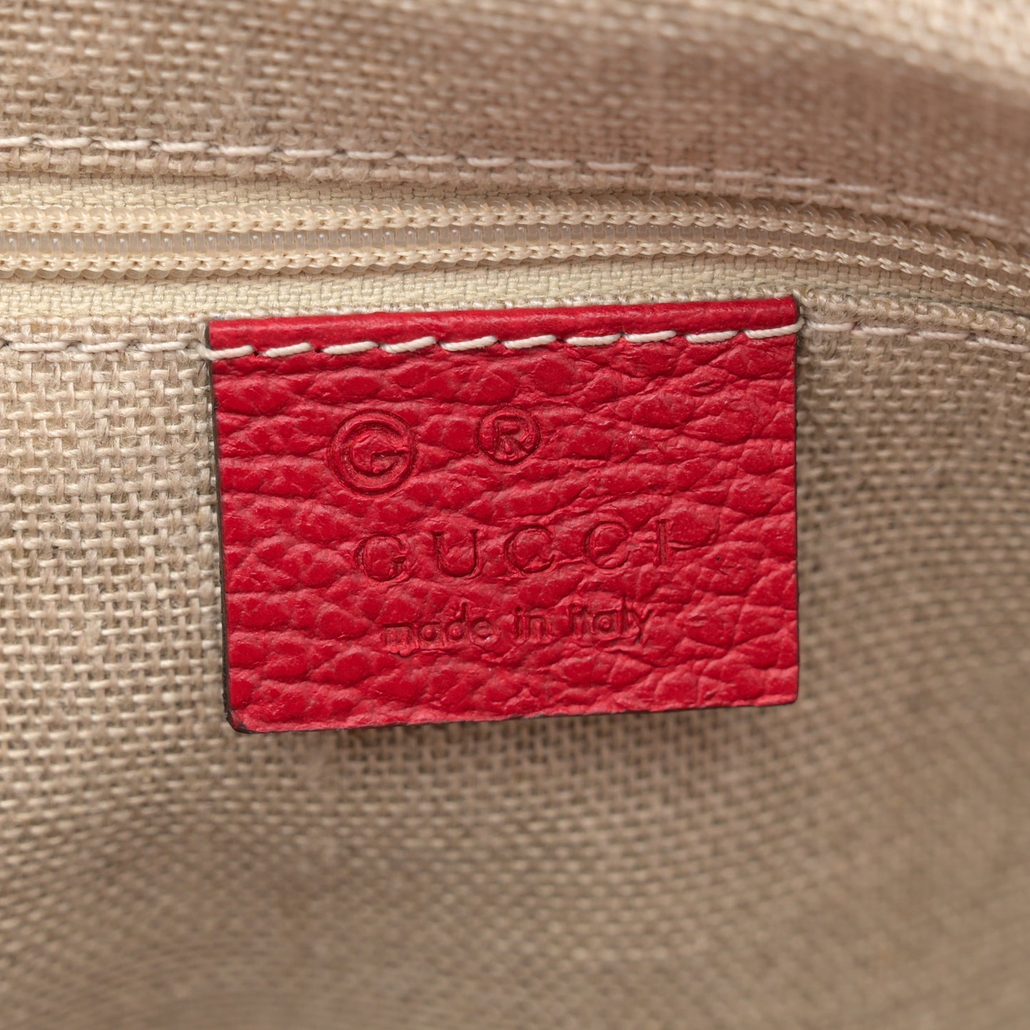 Dollar Calfskin GG Charm Satchel Red
