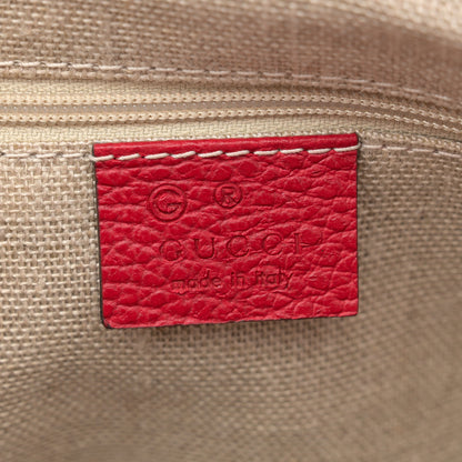 Gucci Dollar Calfskin GG Charm Satchel Red 6 of 13