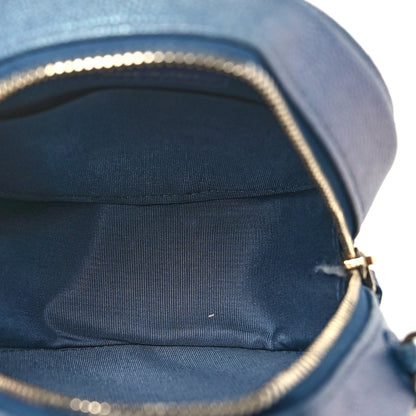 Chanel Iridescent Caviar Quilted Round Clutch With Chain Blue 5 of 10
