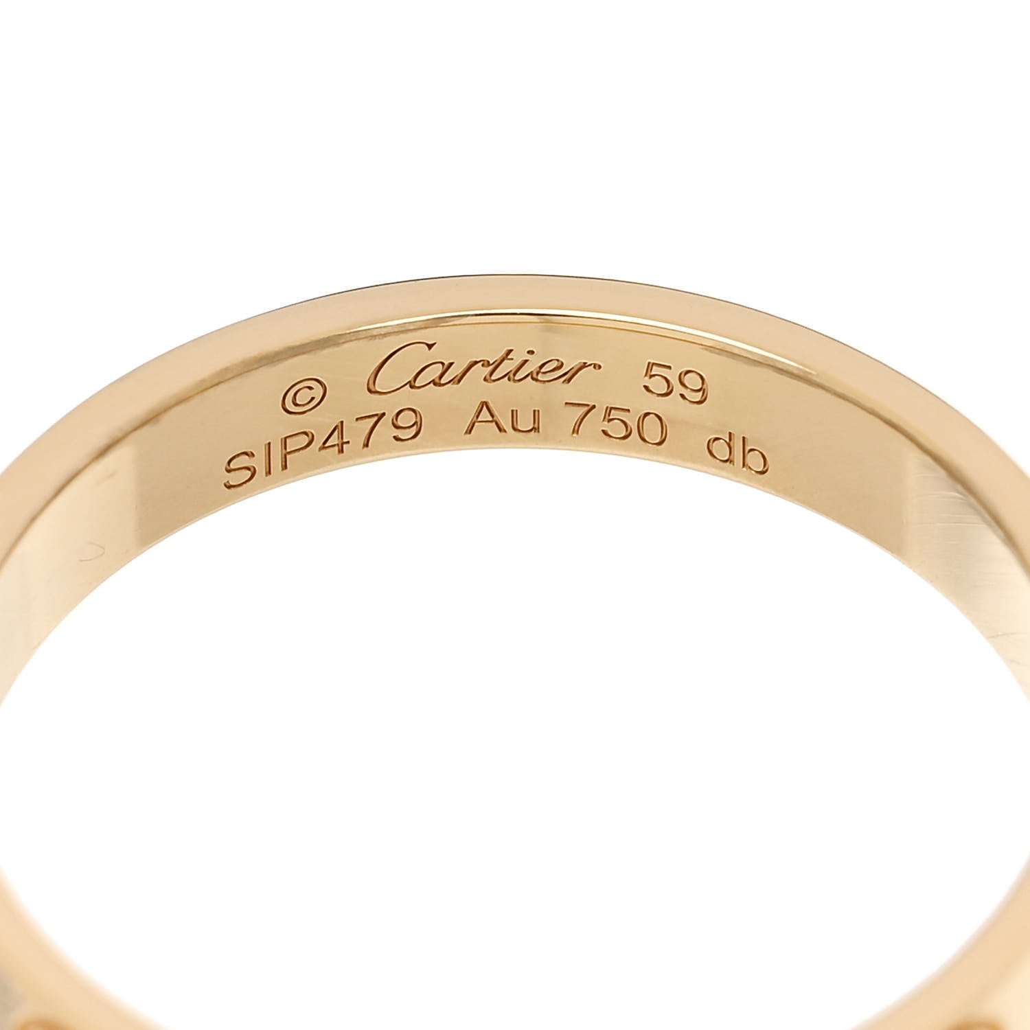 Cartier 18K Yellow Gold 3.5mm LOVE Wedding Band Ring 59 8.75 4 of 5