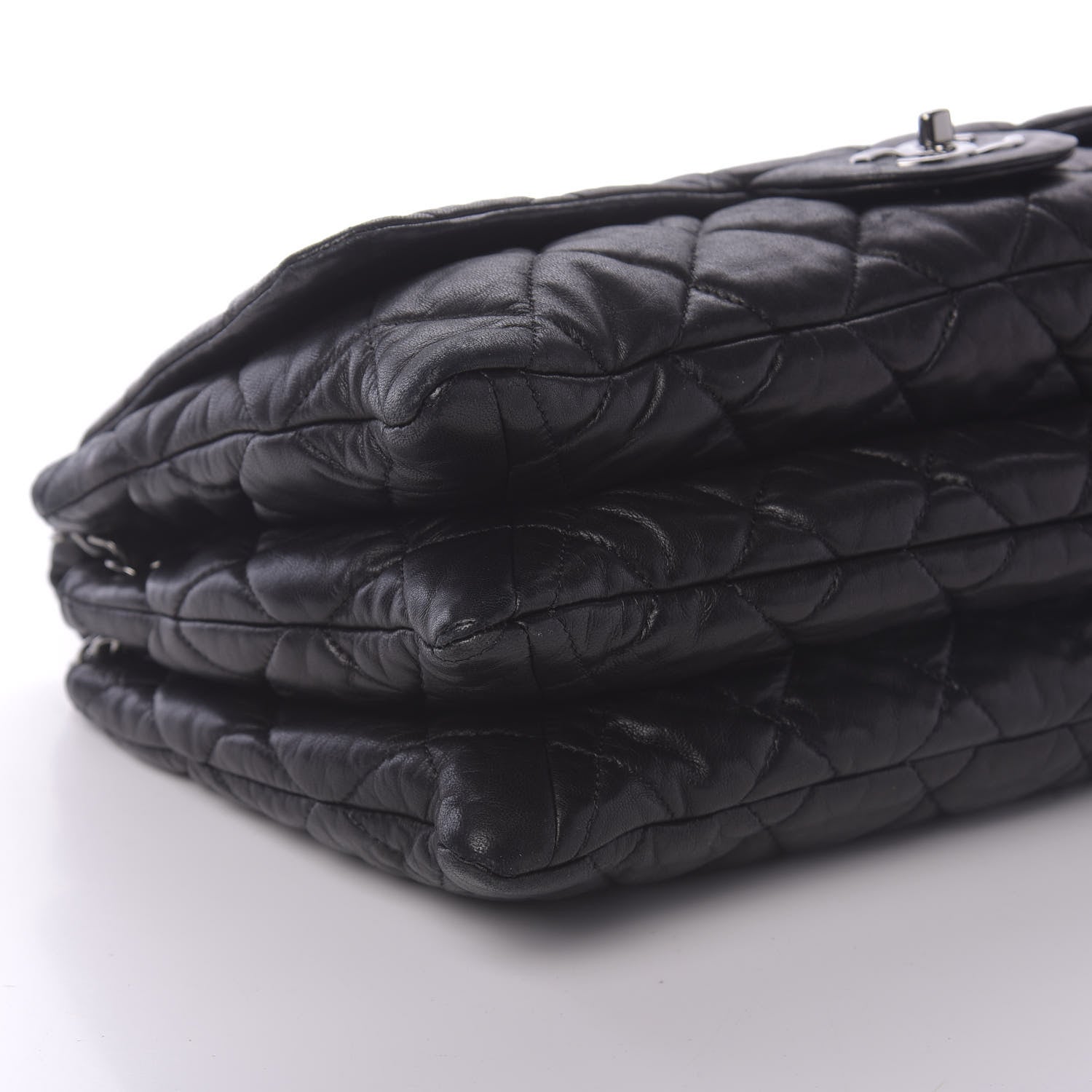 Chanel Lambskin Quilted Maxi 3 Flap Black 5 of 9