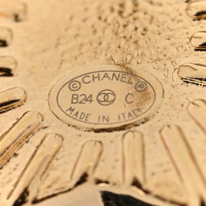 Chanel Pearl Crystal CC Star Earrings Gold 4 of 5