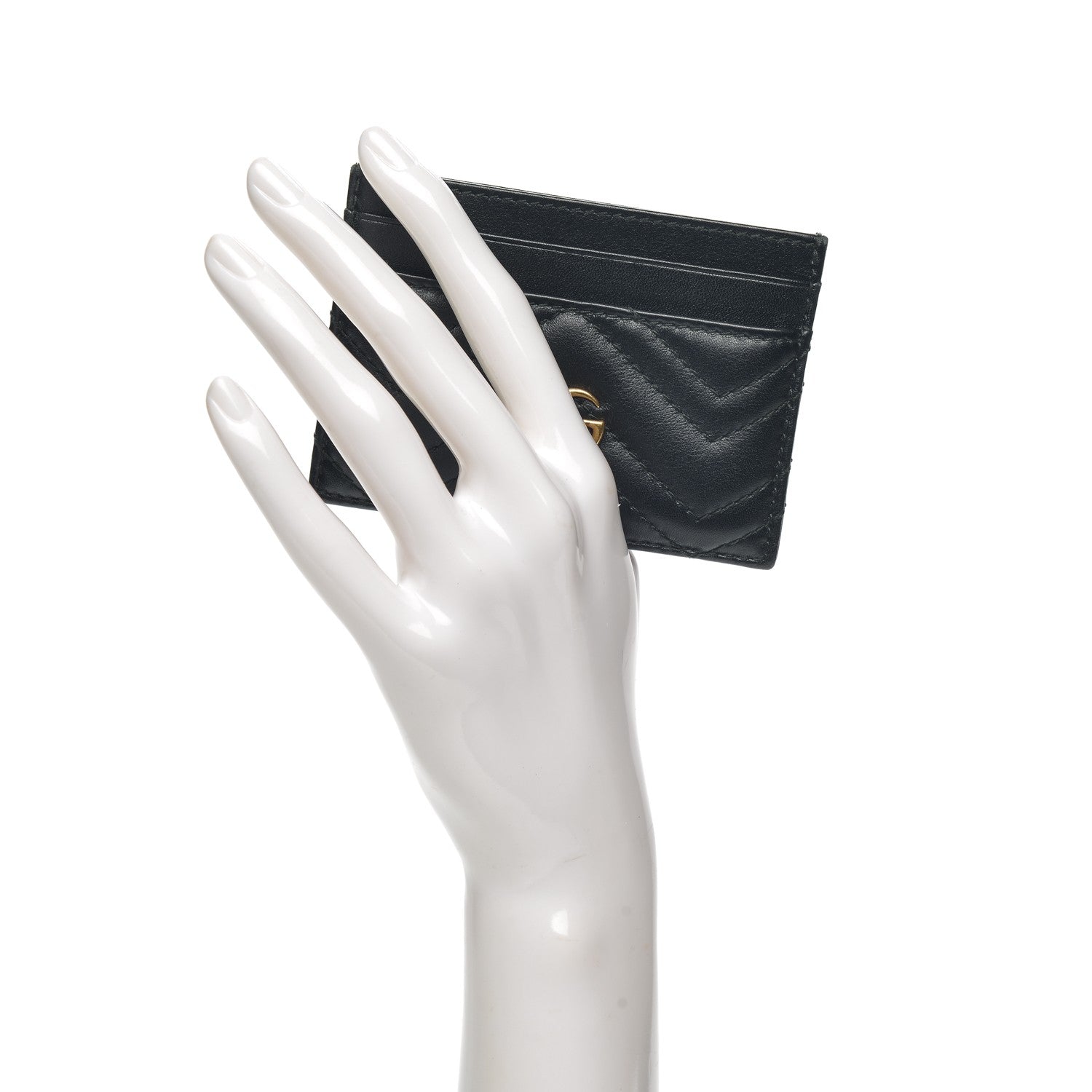 Gucci Calfskin Matelasse GG Marmont Card Holder Black 2 of 6
