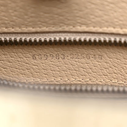 Gucci GG Supreme Monogram Textured Dollar Calfskin Small Retro Interlocking G Tote Bag Beige Mystic White Oatmeal 7 of 10