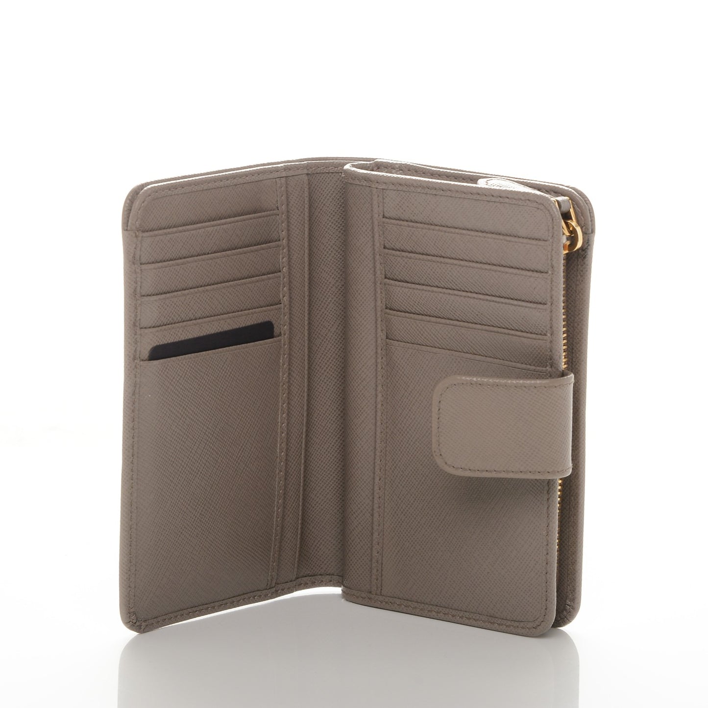Saffiano Metal Compact Wallet Argilla