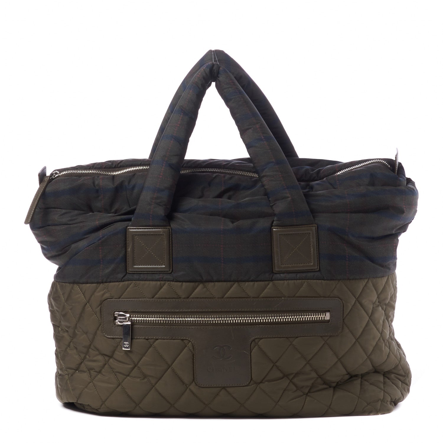 Chanel Nylon Quilted Large Coco Cocoon Tote Khaki 1 of 9
