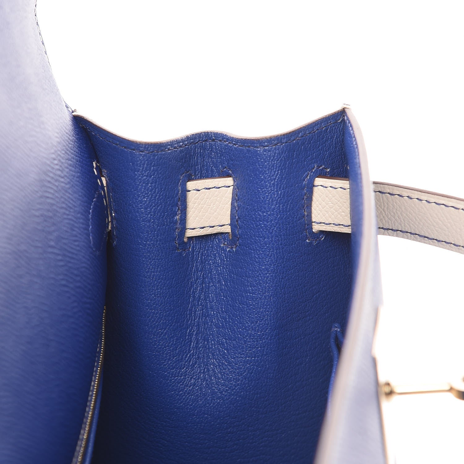 Hermes Epsom Horseshoe Kelly Sellier 28 Bleu Electrique Craie 19 of 35