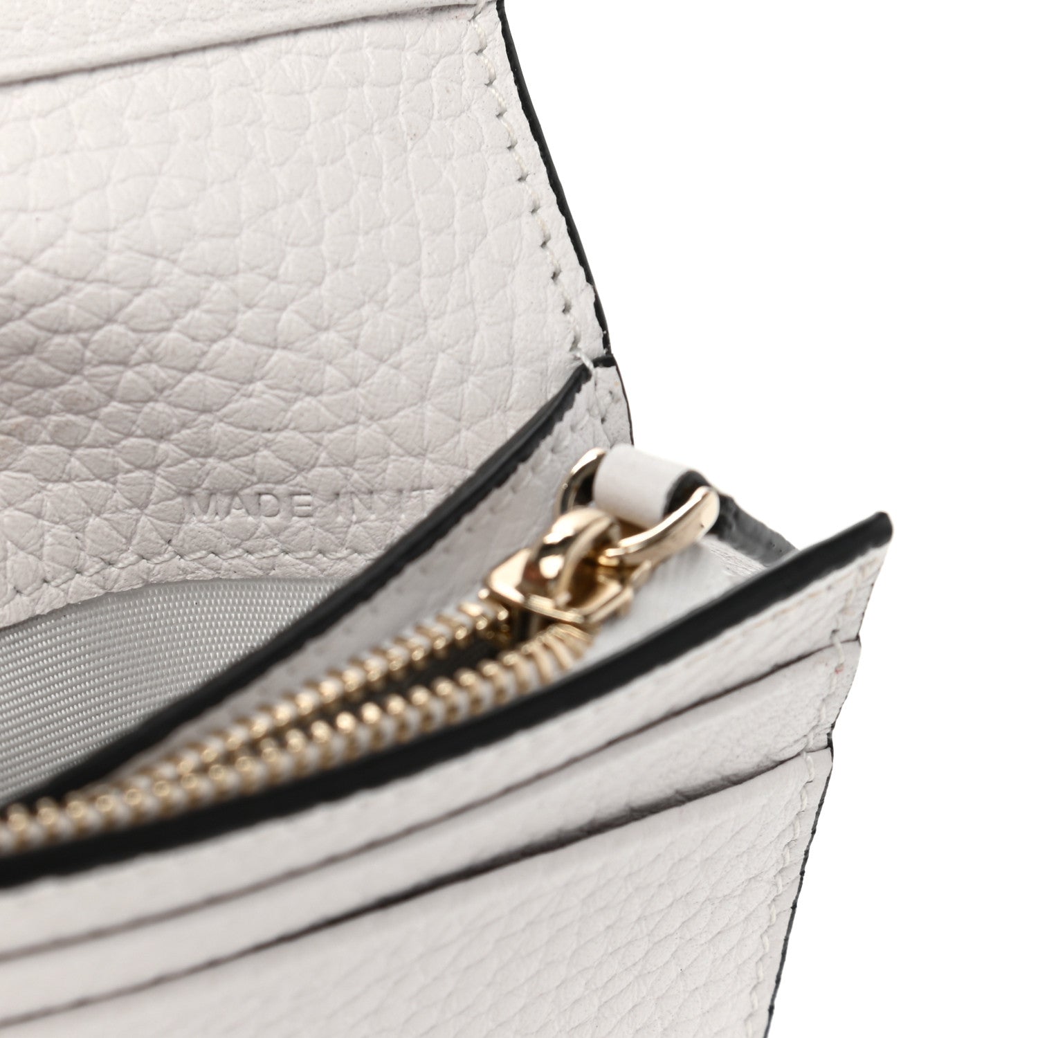 Valentino Garavani Pebbled Calfskin Rockstud French Flap Wallet Optic White 8 of 10