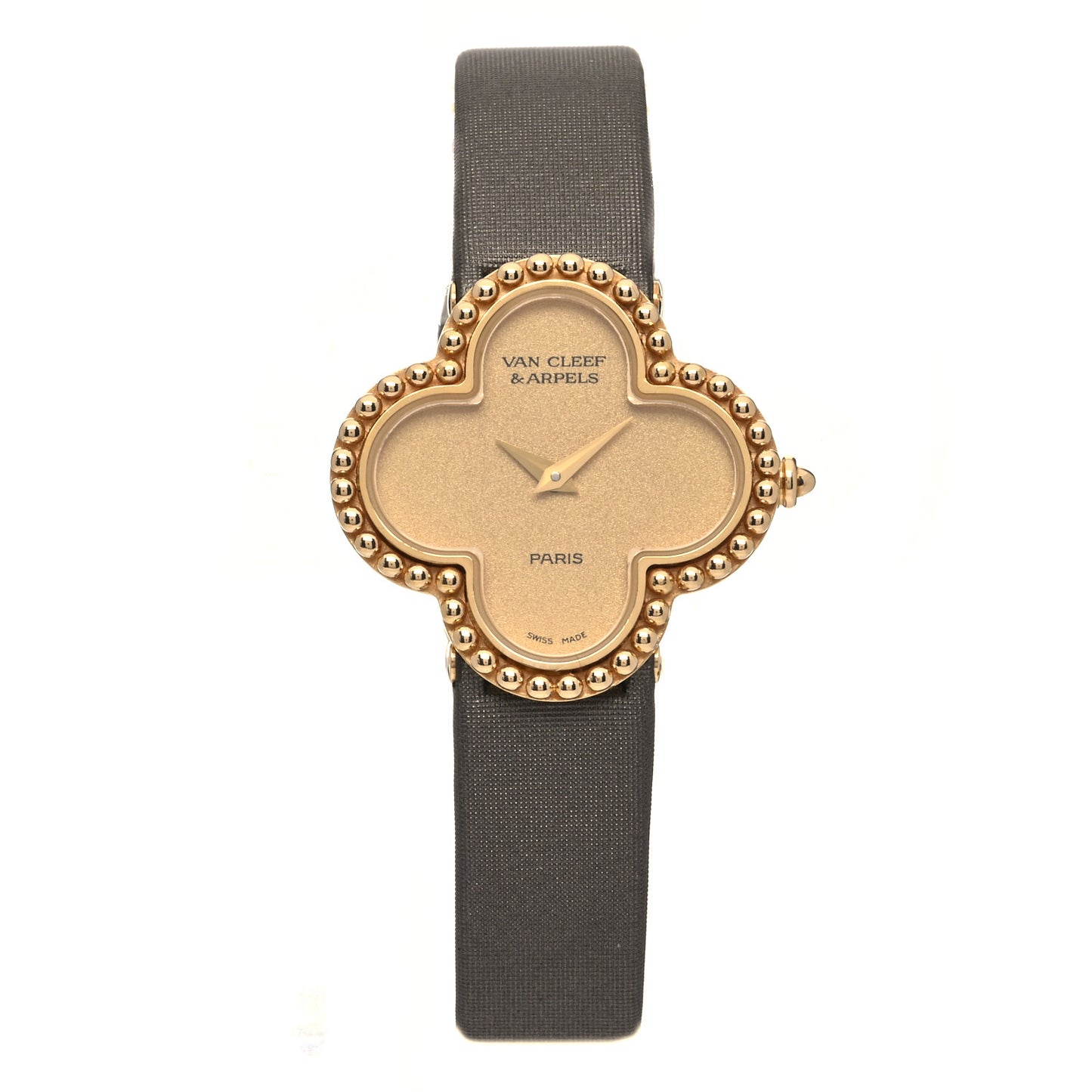 18K Yellow Gold Satin 26mm Alhambra Quartz Watch Gold