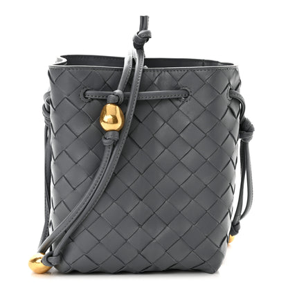 Bottega Veneta Nappa Intrecciato Small Drawstring Bucket Bag Thunder 1 of 9