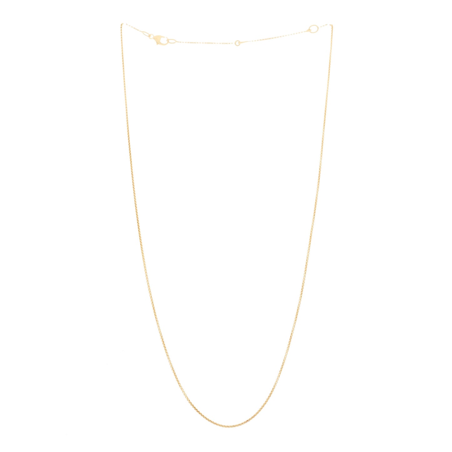 18K Yellow Gold 1mm Box Chain Necklace 18"