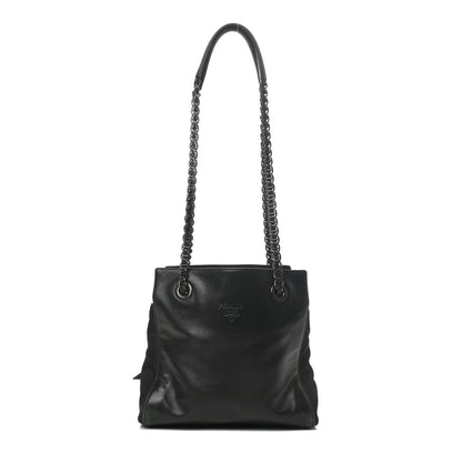 Prada Nappa Nylon Chain Shoulder Bag Black 1 of 8