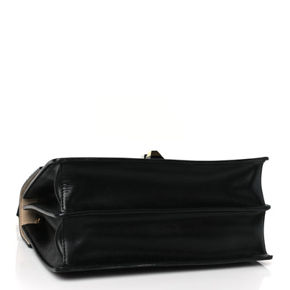 Fendi Vitello Liberty Bi-Color FF 1974 Embossed Kan I Shoulder Bag Black Maya 4 of 9