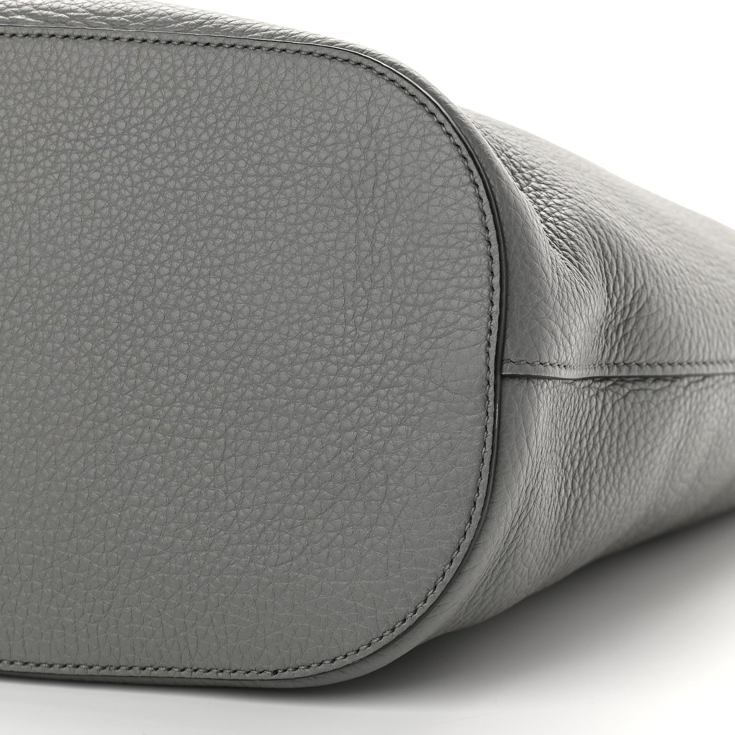 Vitello Phenix Embossed Logo Shoulder Bag Argilla