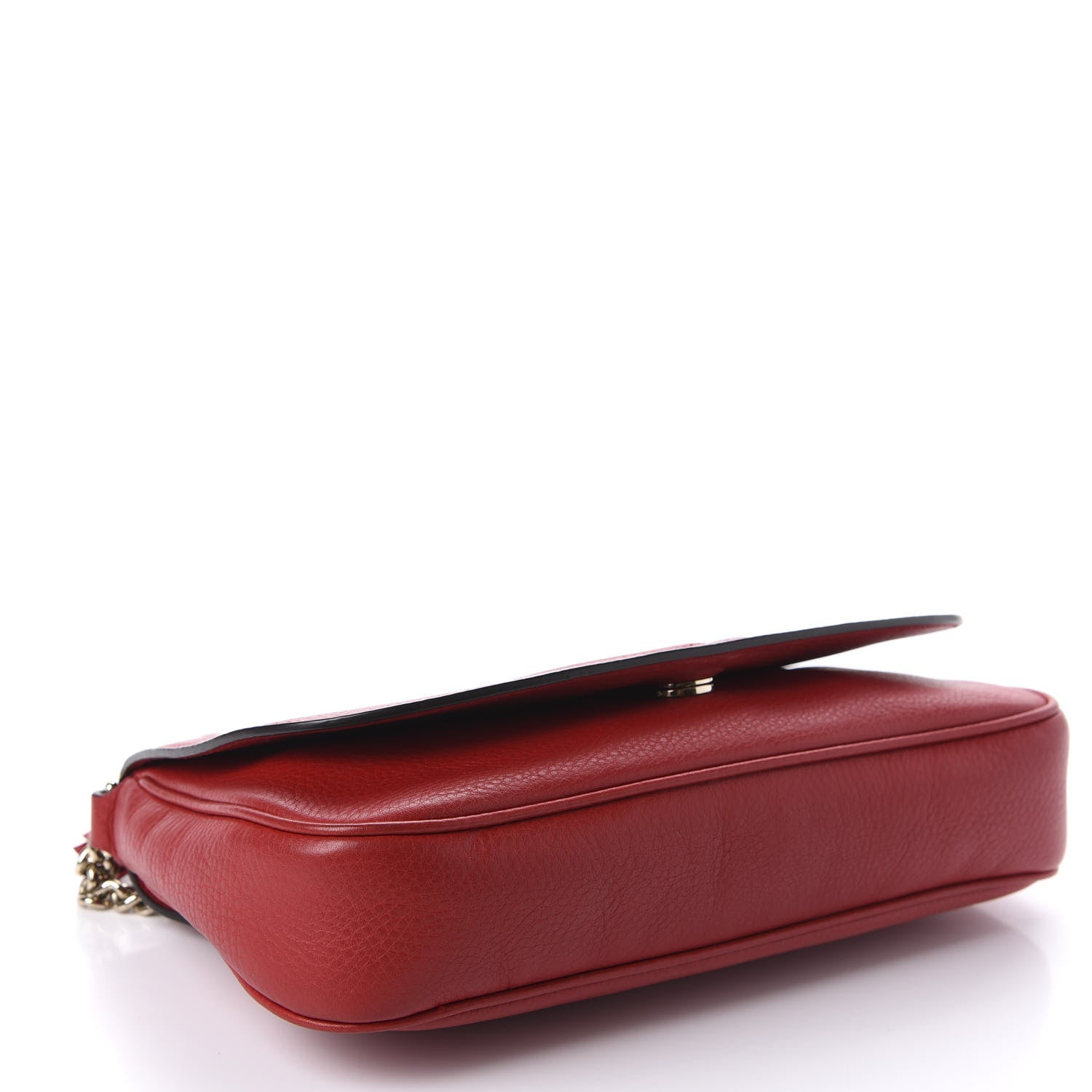 Gucci Pebbled Calfskin Medium Soho Flap Crossbody Tabasco Red 4 of 10