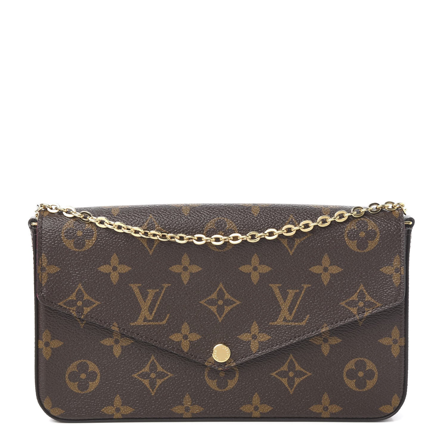 Louis Vuitton Monogram Pochette Felicie Chain Wallet Fuchsia 1 of 10