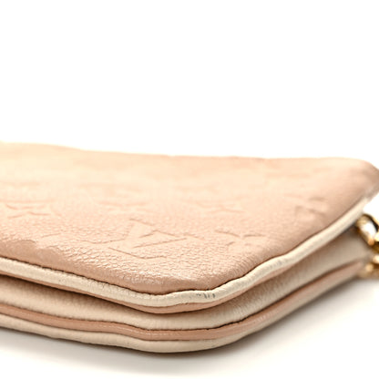 Louis Vuitton Empreinte Double Zip Pochette Beige Rose Creme 11 of 13