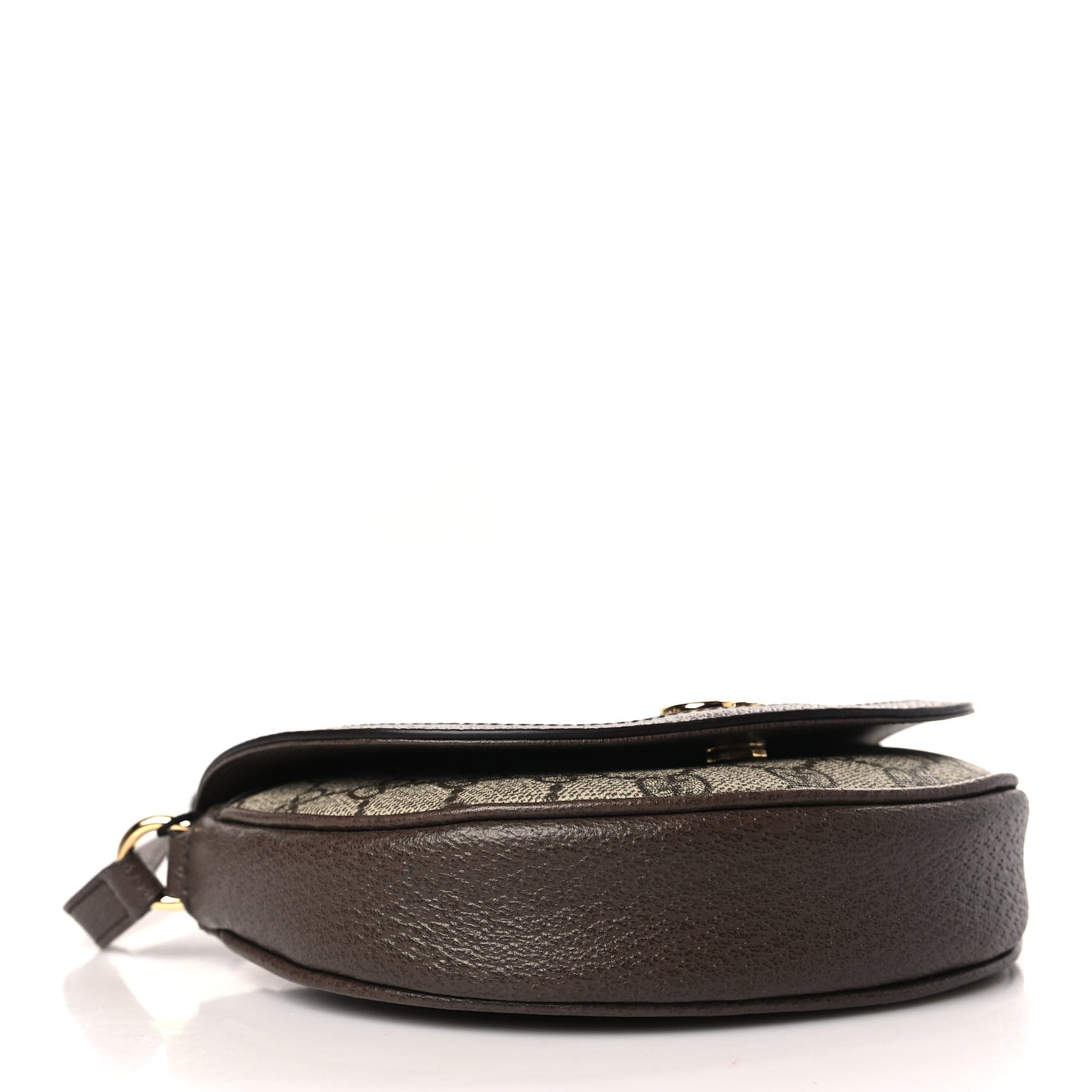 GG Supreme Monogram Textured Dollar Calfskin Web Mini Ophidia Flap Shoulder Bag Beige Ebony New Acero