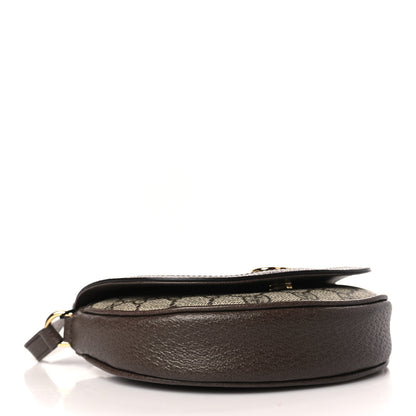 Gucci GG Supreme Monogram Textured Dollar Calfskin Web Mini Ophidia Flap Shoulder Bag Beige Ebony New Acero 4 of 10
