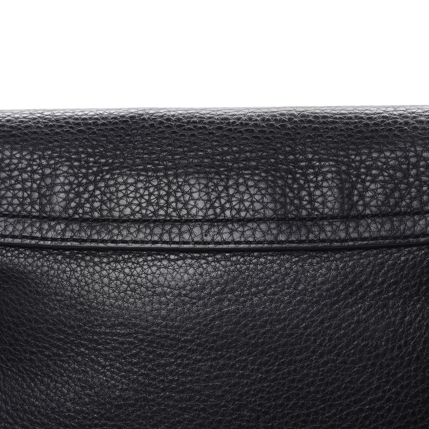 Pebbled Calfskin Medium Soho Flap Crossbody Black
